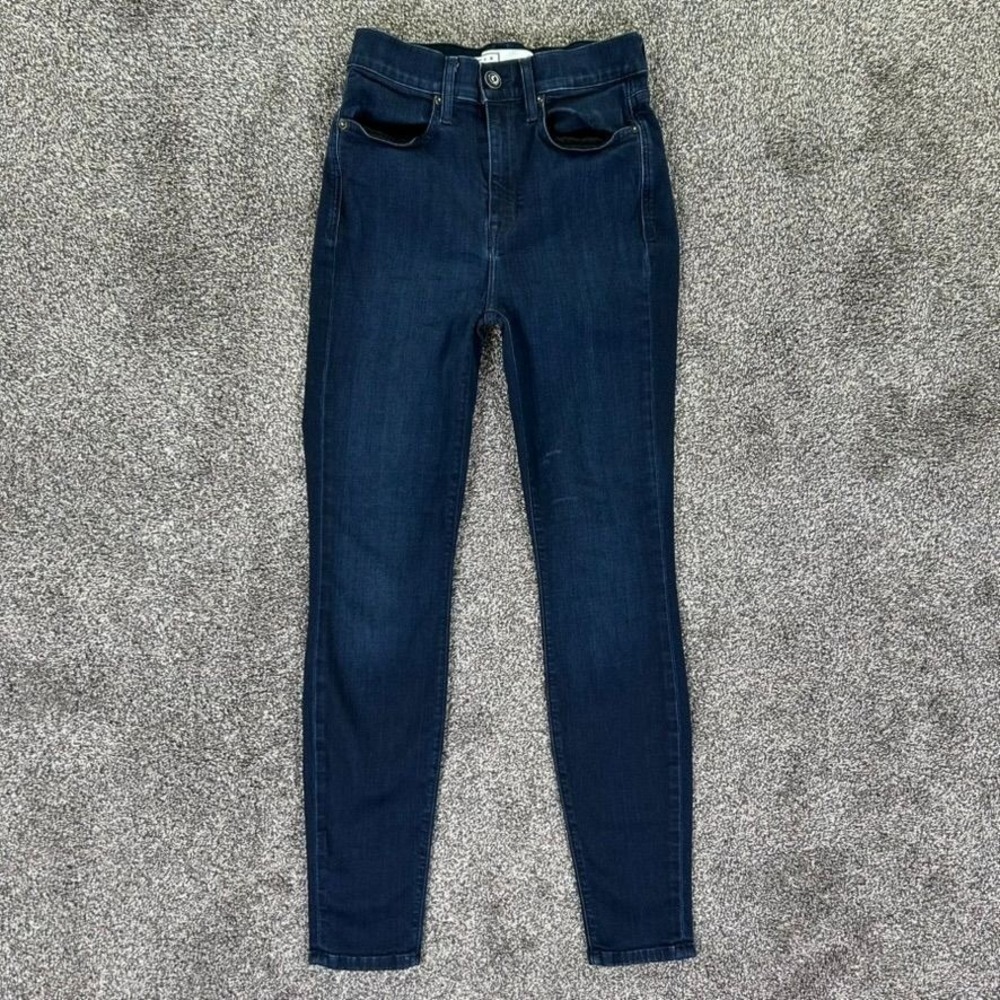 AYR Hi-Rise Skinny Jaguar Legs Fit Jeans Womens 28x28 Dark Wash Stretch Denim